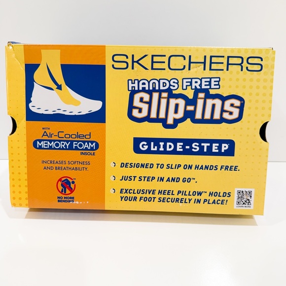 Skechers Glide-Step Tranquility Hands Free Slip-ins Sneakers White 5.5 Wide NEW - Picture 3 of 12